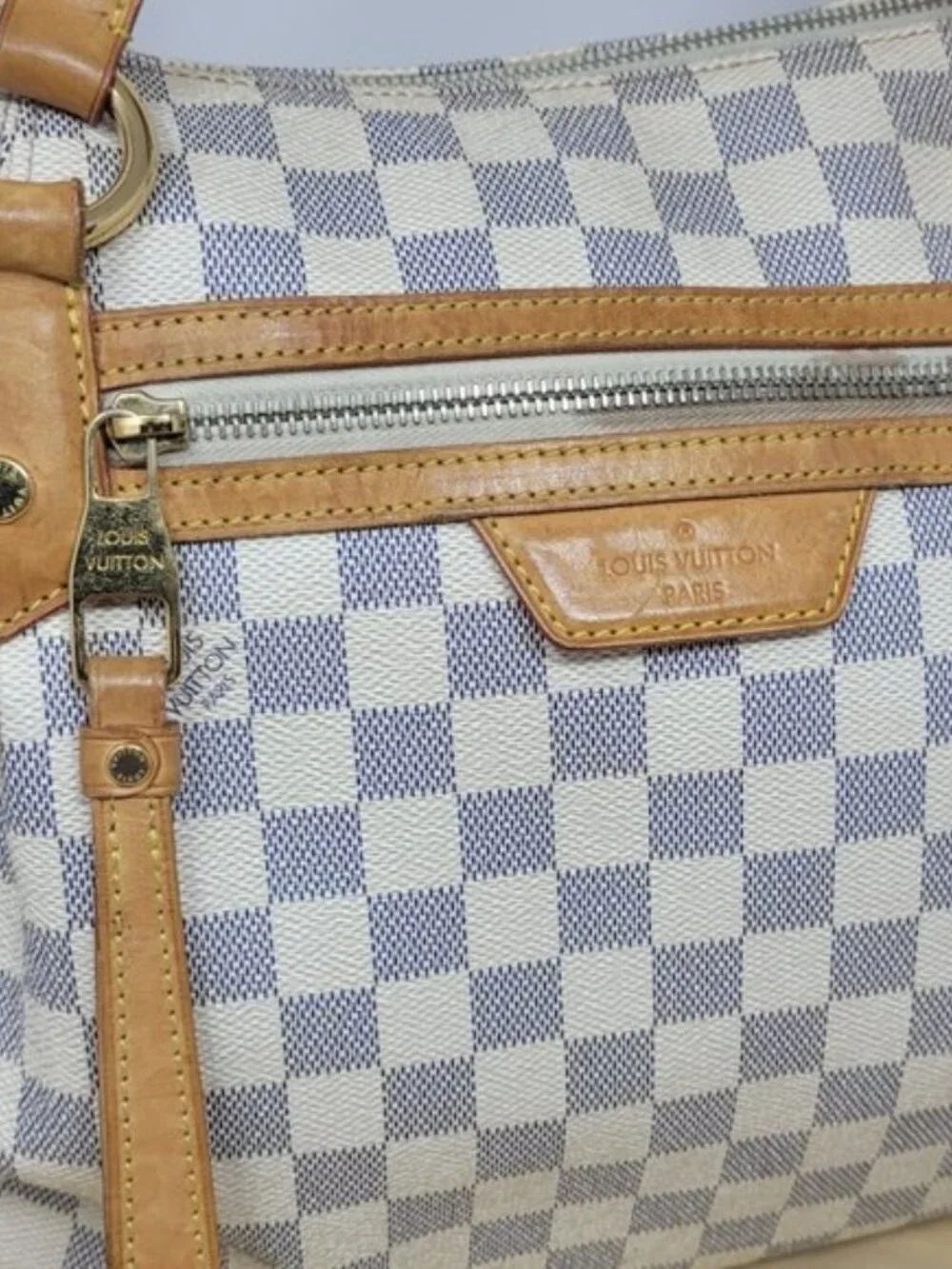 LOUIS VUITTON Damier Azur Canvas Evora MM Tote Bag
